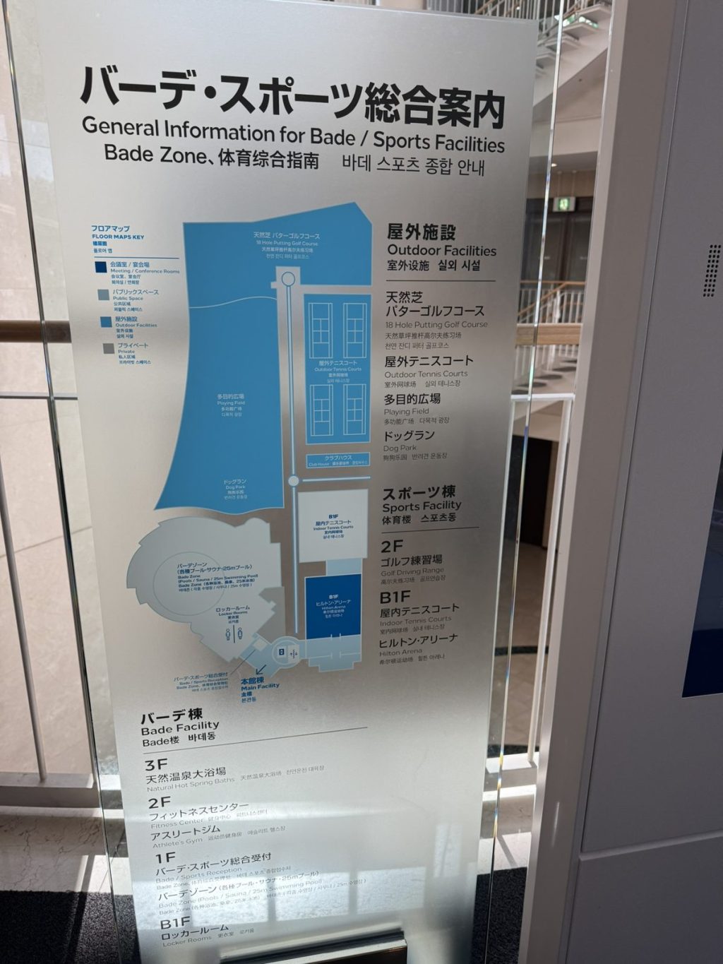 バーデ・スポーツ総合案内の看板
